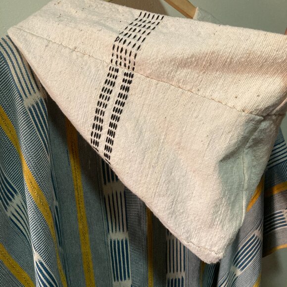 Striped Hooded Poncho Jacket - Picture 11 of 11